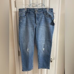 Ava and viz high rise slim straight cropped mom jeans